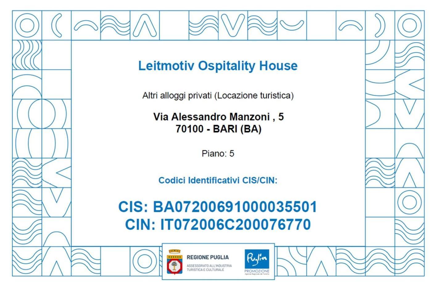 Leitmotiv Ospitality House Villa Bari Eksteriør bilde